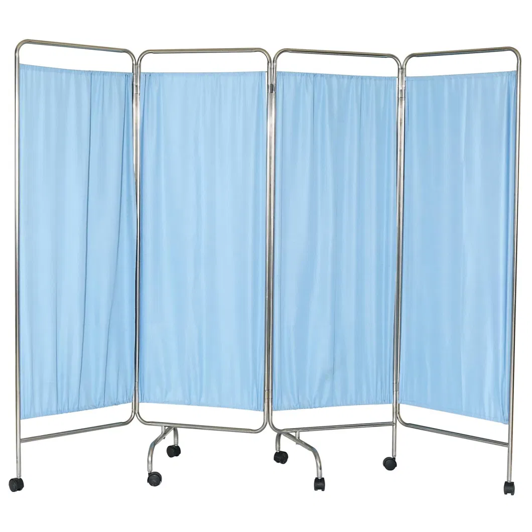 Hospital Furniture Fireproof Screen 4 Panels Patient Ward Screen