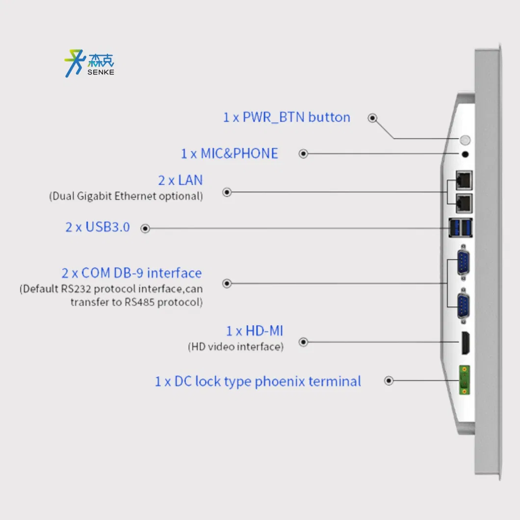 IP65 All in One Touch Screen Fanless 12.1inch Industrial Panel Pcandroid Panel PC Capacitive Touch Computer