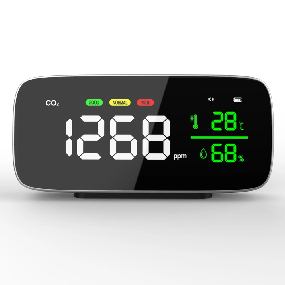 Wholesales 400-5000ppm Indoor Outdoor CO2 Monitor with Type-C Charging Port Metal ABS
