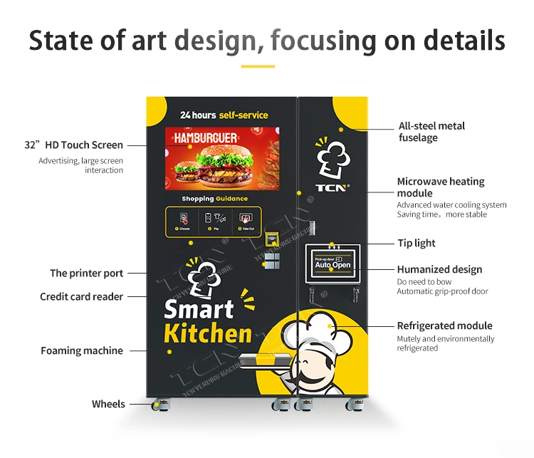 Tcn Chinese Manufacturer Hot Food Vending Machine Large Touch Screen Vending for Sale