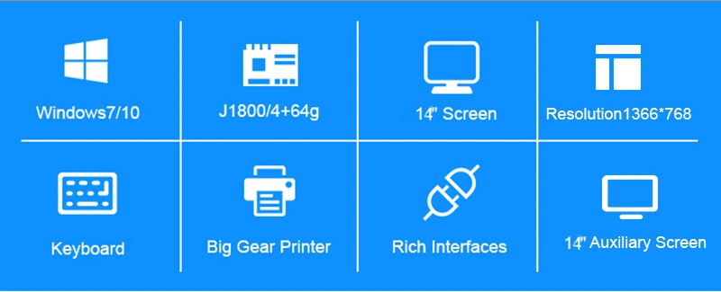 14&quot; Payment Terminal Windows Dual Screen POS Complete Set with Second Display