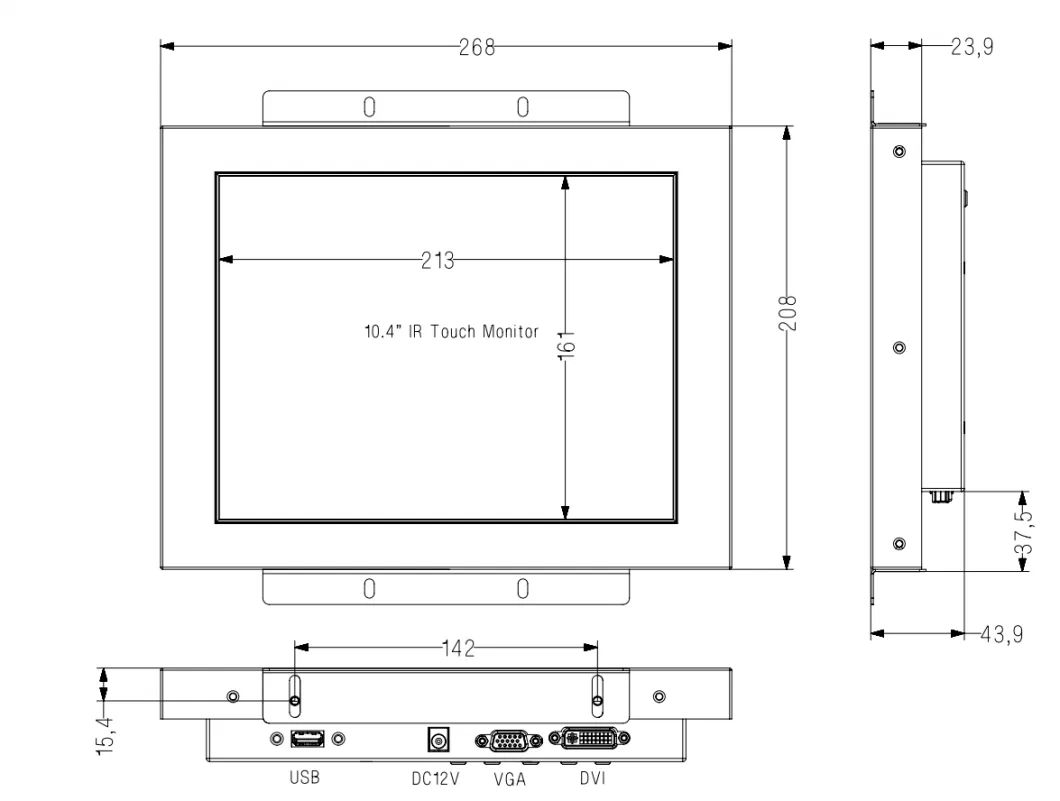 Cjtouch 10.4 Inch Industrial Grade IR Infrared Touch Screen Monitor