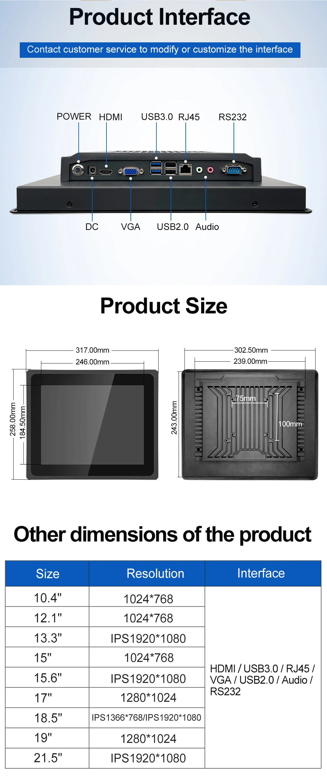 Low Cost Industrial PC 12 Inch J1900 Intel Core I3 I5 I7 Android 10 Point Touch Screen Fanless Mini PC X86 All in One PC Desktop Industrial Monitor Computer