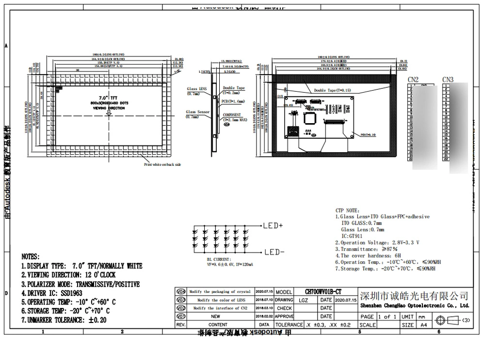 All Viewing Angle Small Sizes IPS LCD Touchscreen with White Touch Glass Cover