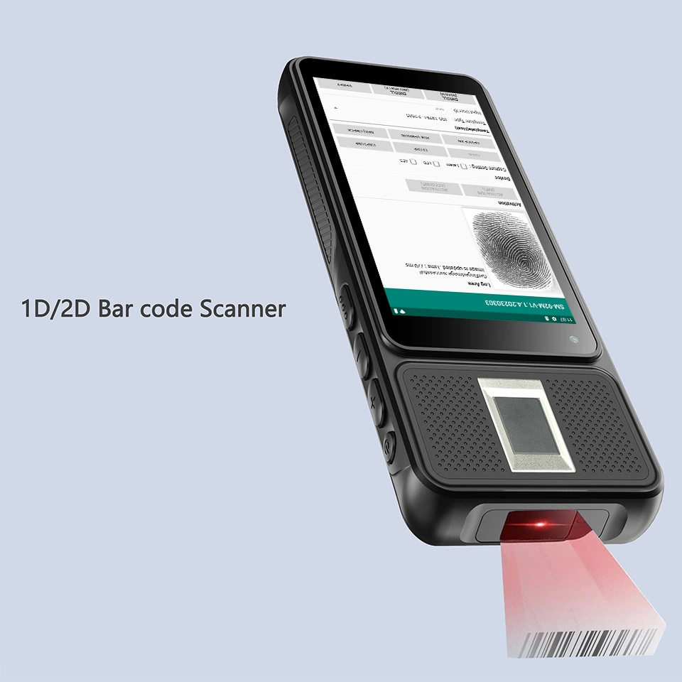 Portable 5 Inch Touch Screnn NFC Biometric Fingerprint Reader 2D Barcode Scanner Android Handheld PDA Terminal