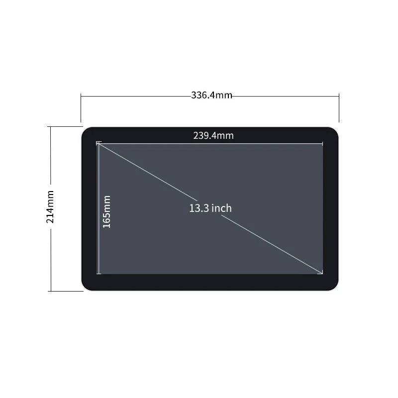10 Point 13.3 Inch Capacitive All in One PC Monitor Touch Screen