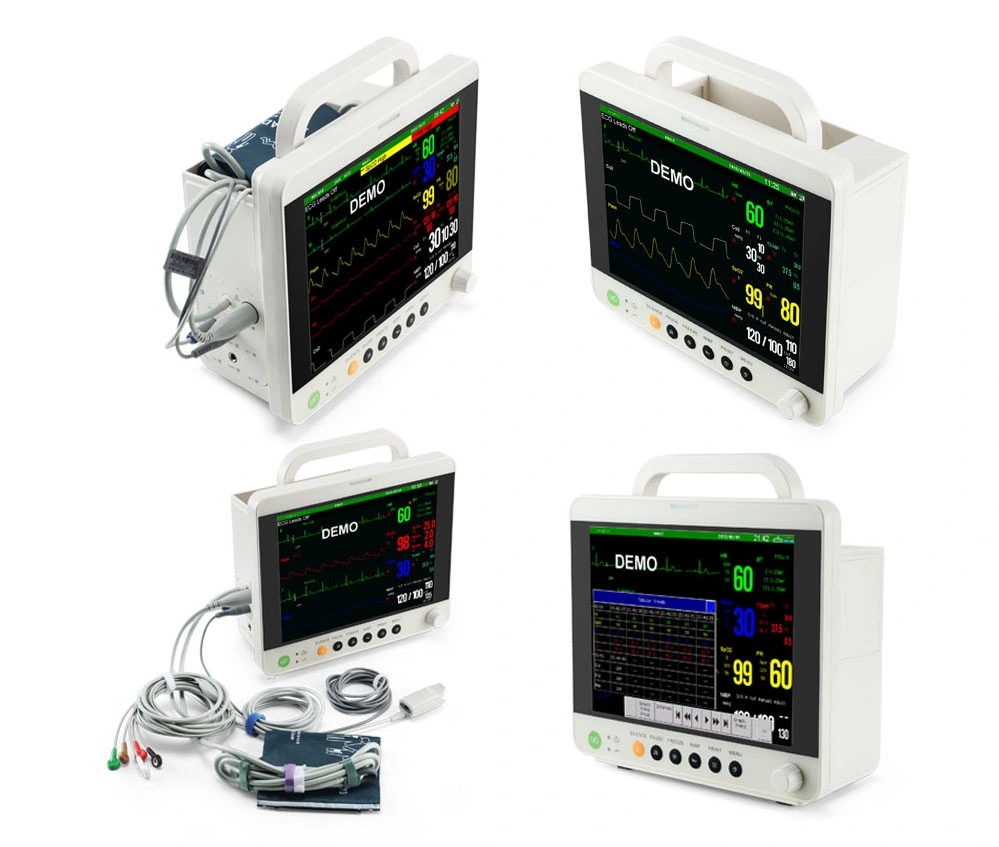 Portable Patient Monitor for Ambulance, Emergency, ICU, Surgical Use, with Large Screen, Ce Mark, Vital Sign Monitor