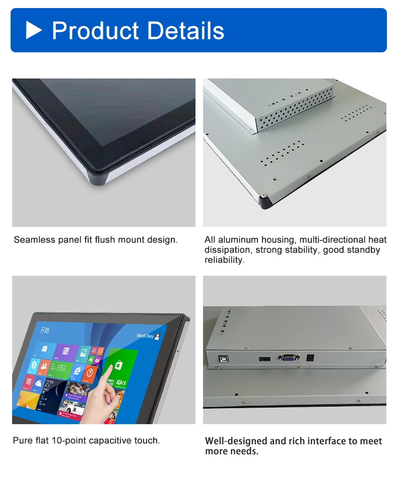 21.5inch Ultra-Thin LCD Display Waterproof Touch Screen Embedded Industrial Touch Monitor