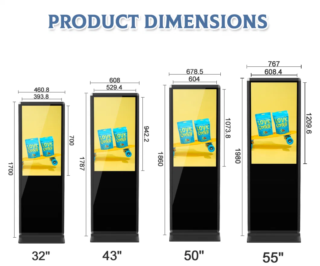 Shopping Mall 55 Inch Indoor Ultra-Thin Floor Touch All-in-One Floor Module Screen Digital Signage