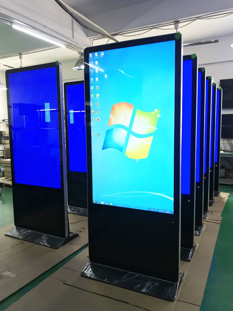65inch Floostanding Single Screen Double Screen LCD Digital Signage Kiosk with 500nits Brightness Built in Android Media Player Touch Sceen with Cms Included
