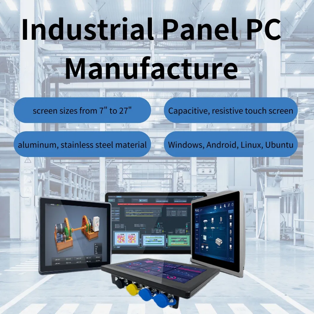 OEM 21.5 Inch J1900 J4125 I3 I5 I7 Capacitive Touch Panel PC Embedded Industrial All in One Panel PC Touchscreen