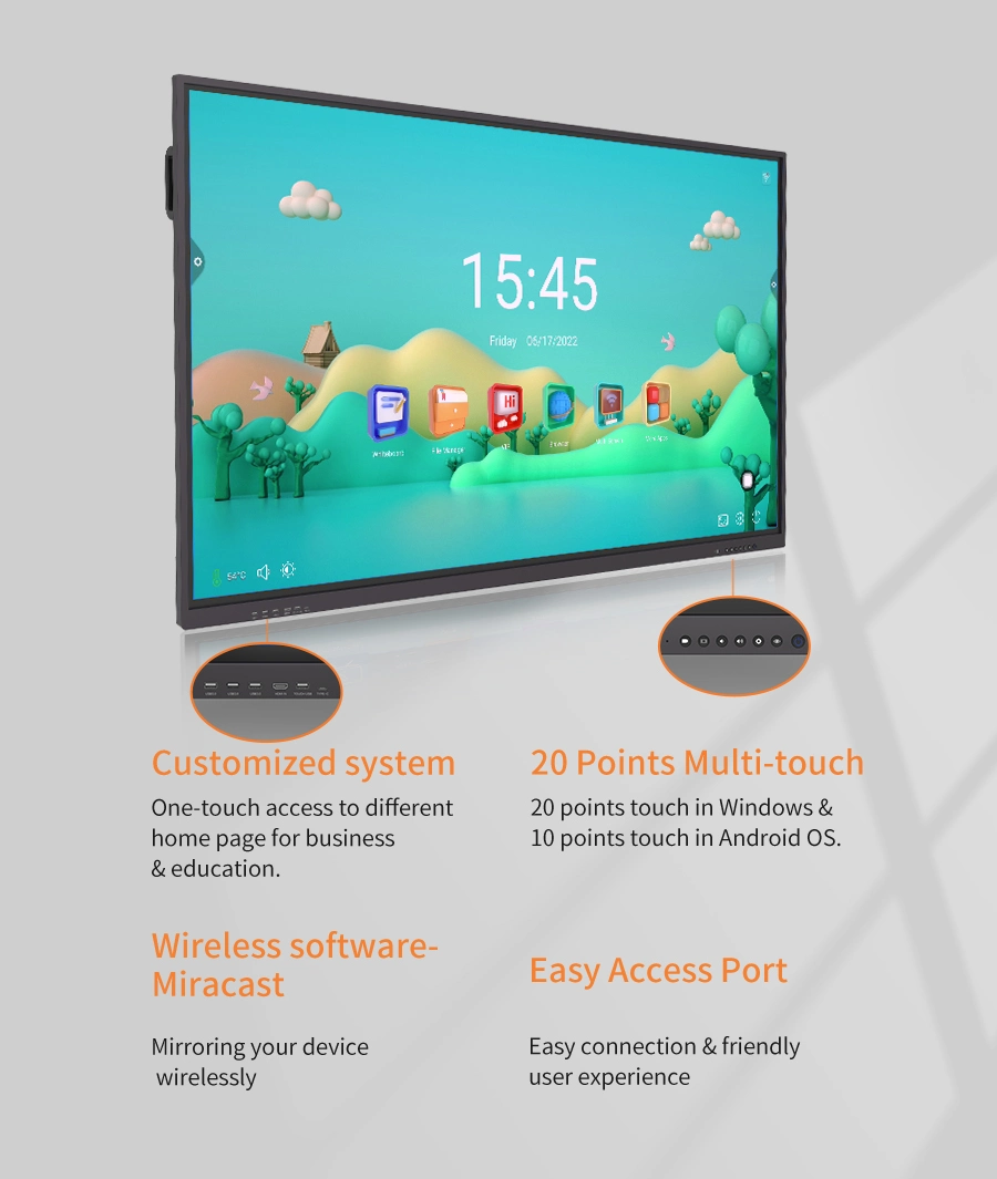 Education Equipment Multi Touch Screen Interactive Panel All in One PC Smart Interactive Board