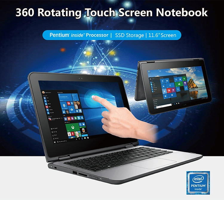 Wholesale Factory 11.6inch Rotating Touch Screen Mini Desktop Laptop Computer
