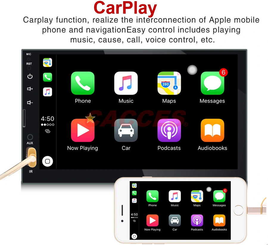 Audio System GPS Car Stereo System-Apple Carplay,Android Auto,7 Inch Double DIN,HD Touchscreen,Bluetooth Audio and Calling Head Unit,Radio Receiver Car Monitor