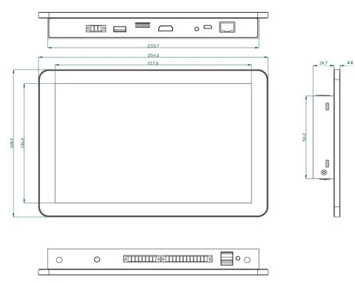 10.1 Inch Capacitance Touch Screen High Resolution Industrial Computer Fanless Embedded All in One Equipment