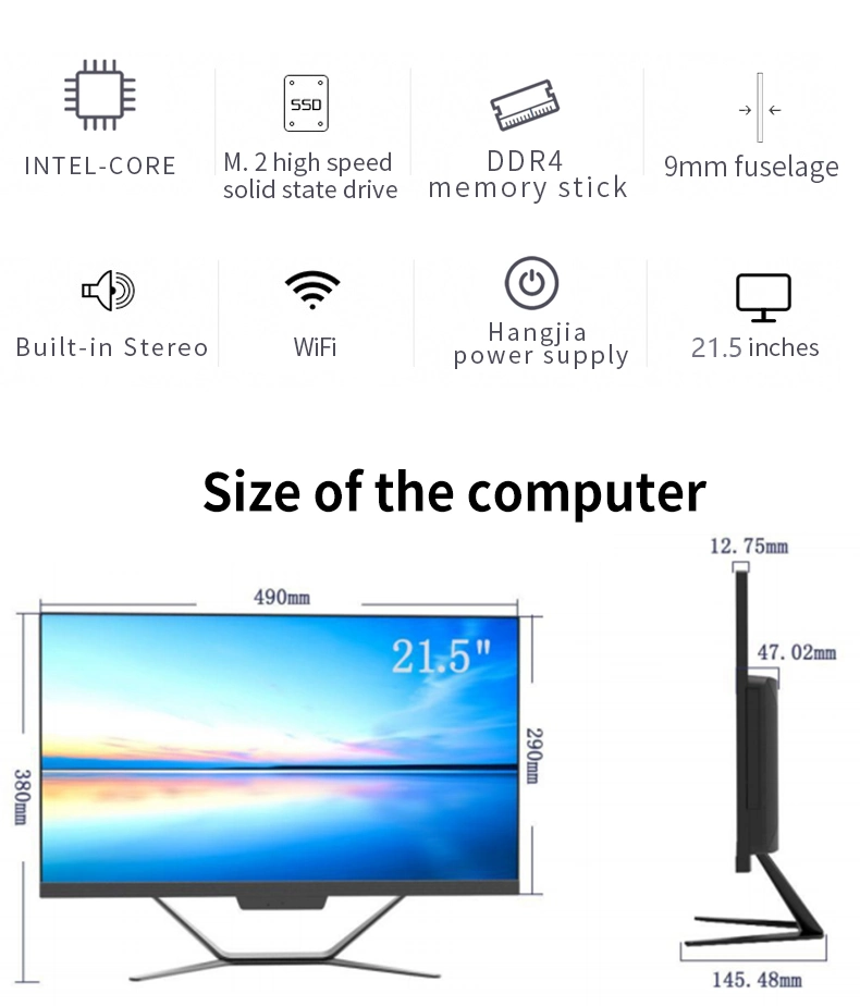 Core I3 I5 I7 Touch Screen Wireless Charging All in One Computers 24&prime;&prime; Aio OEM/ODM Brand New All in One Computer for School Gaming