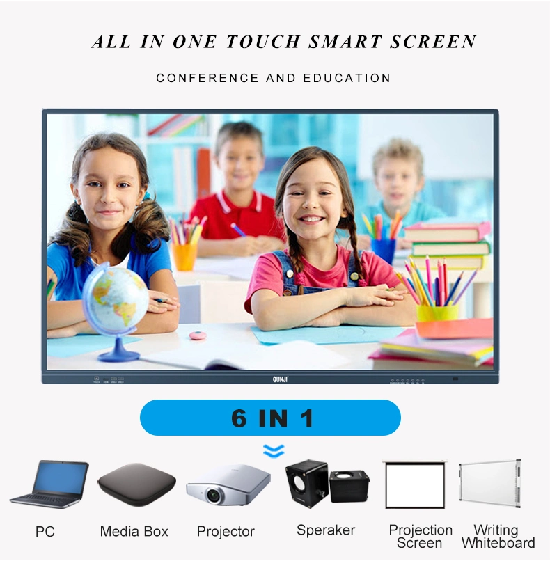 Ultra HD Multi Point 75inch All-in-One LCD Touch Screeen Interactive Whiteboard Smart TV