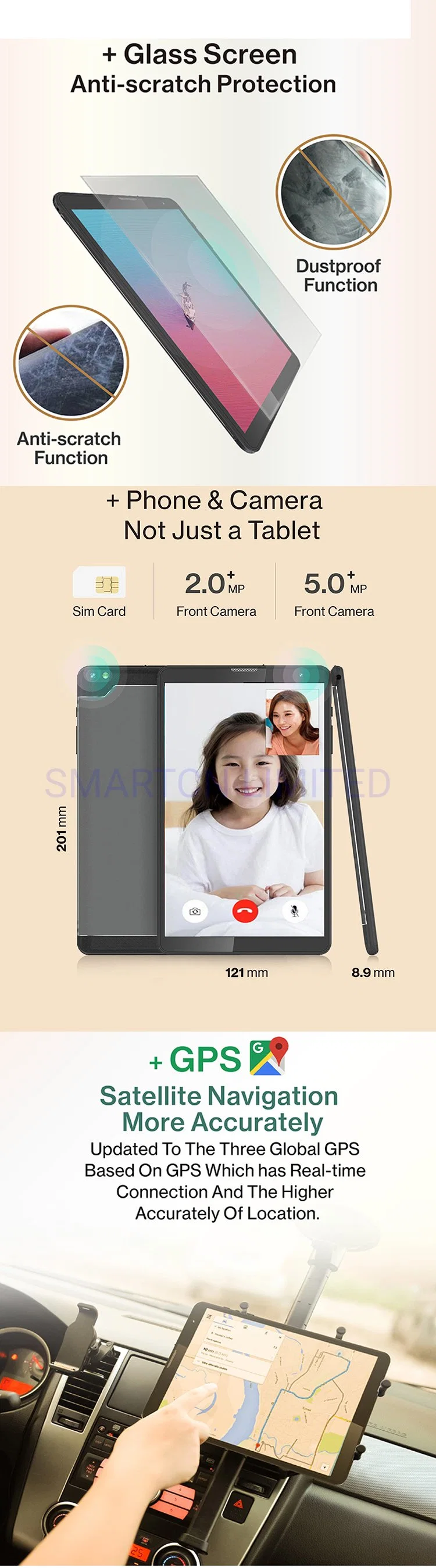 Customize Tablette Android 8 Inch A133 Quad-Core Touch Acreen WiFi Kids Tablet PC for Educational