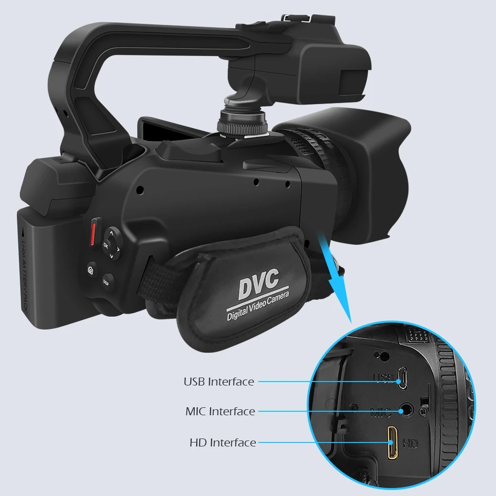 Professional 4K High-Definition Digital Touch Focus LCD Screen Video Camera