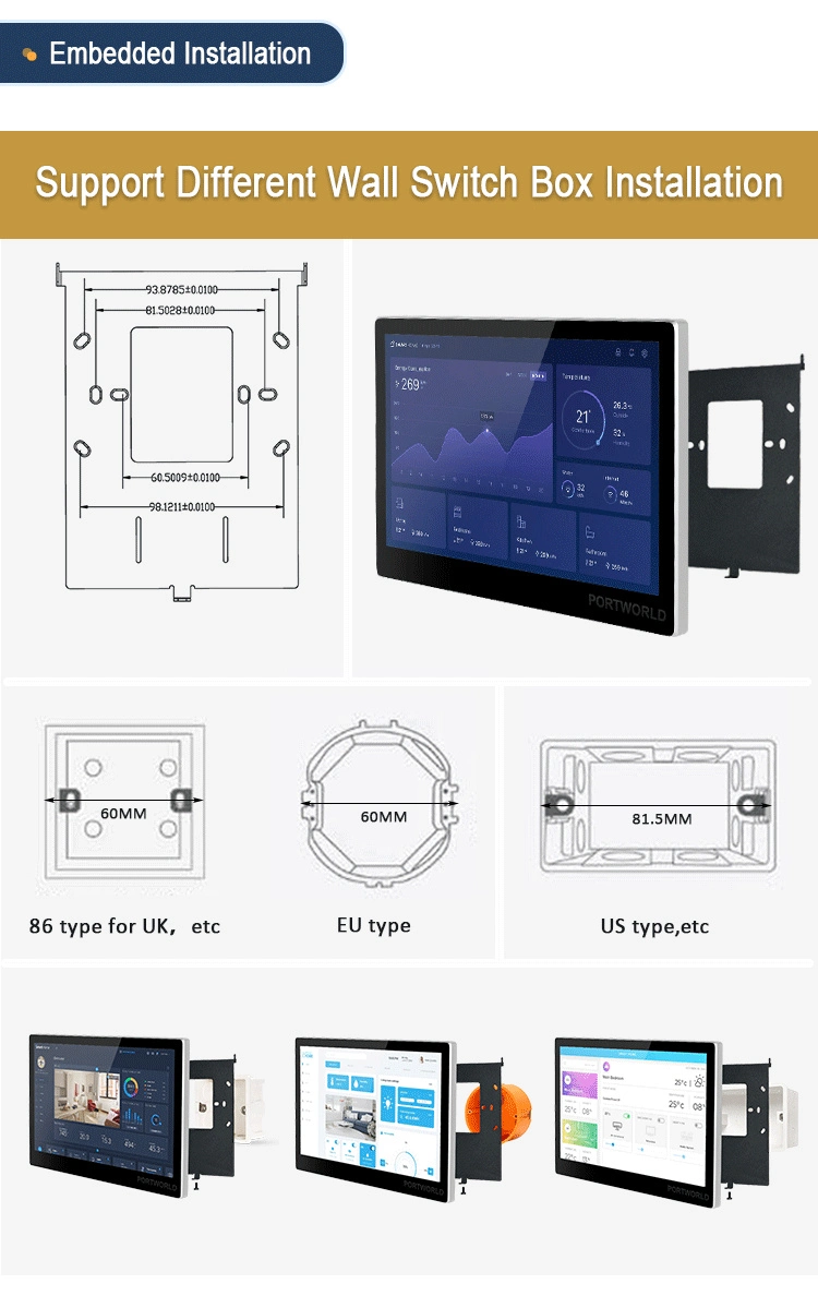 Yc-Sm10p Smart Home Automation Rk3566 Android 11 Touch Screen Embedded Touch Control Panel RJ45 Poe Android Tablet PC with RS485