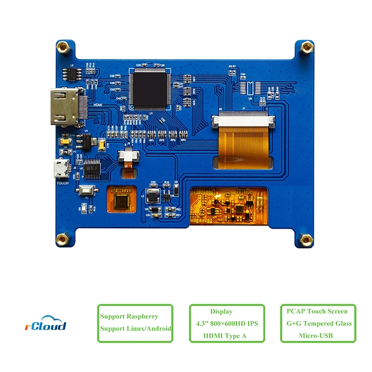 4.3 Inch IPS 800RGB*480 Brightness Custom Size Touch Screen with HDMI Interface