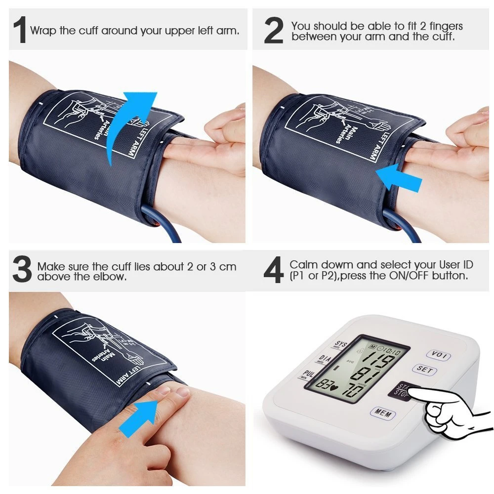 OEM ODM High-Tech Large Adjustable Cuff Arm Electronic Sphygmomanometer Bp Monitor for Health Care