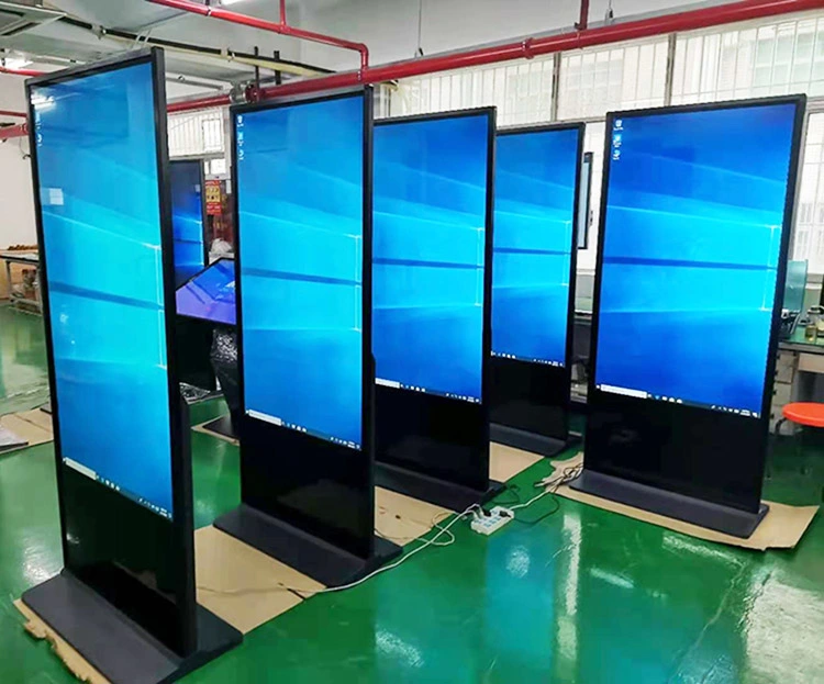 65inch Floostanding Single Screen Double Screen LCD Digital Signage Kiosk with 500nits Brightness Built in Android Media Player Touch Sceen with Cms Included
