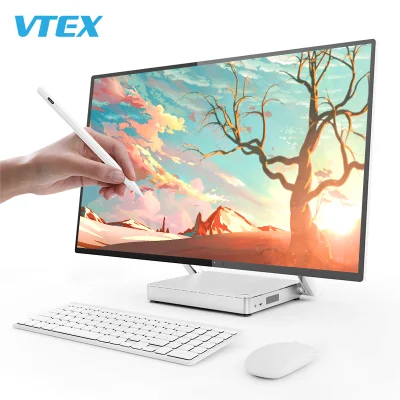 Vtex New All in One PC Desktop opcional de 27 pulgadas Pantalla táctil de PC todo en uno 4K UHD de 32 pulgadas con capacitiva Pen UPS PC todo en uno