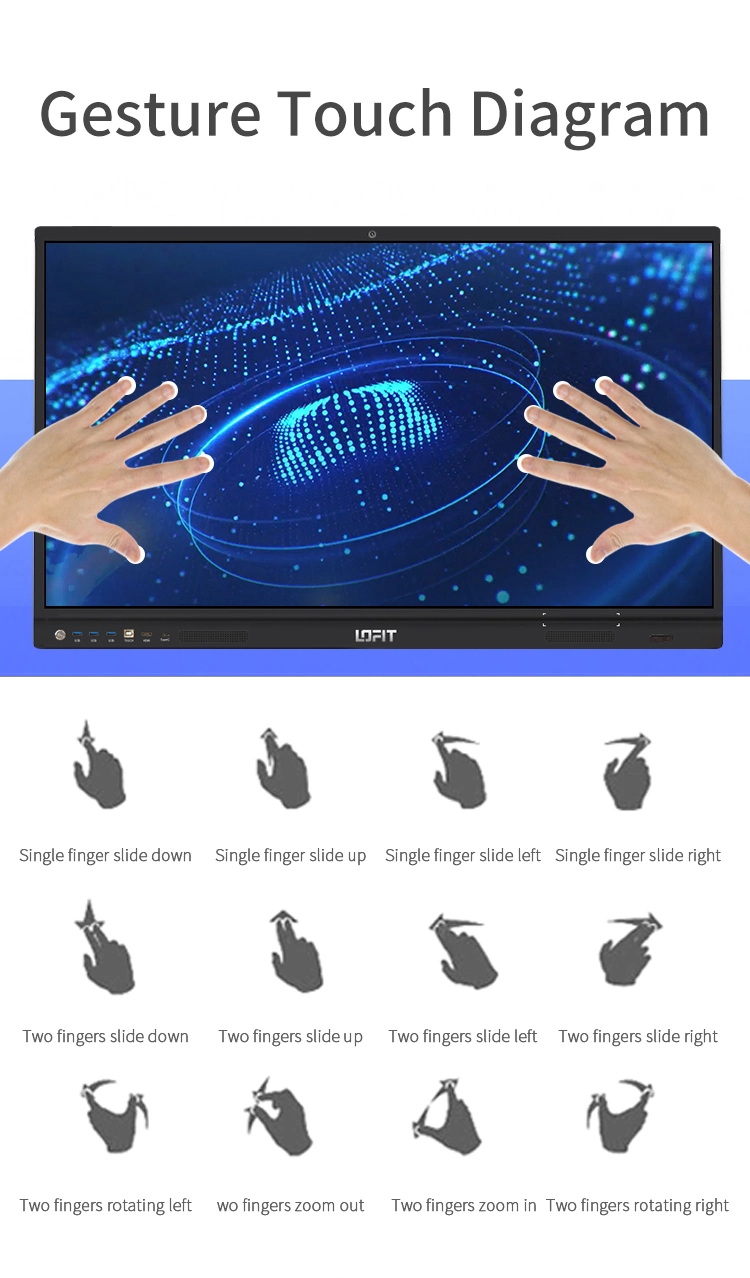 Lofit 65 Inch Smart Digital Board All in One PC Touch Screen for Meeting