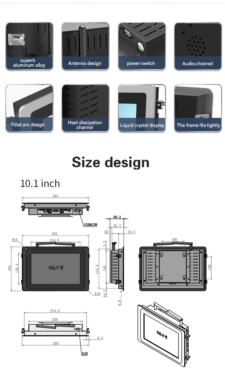 Industrial Panel PC 8 10.4 12.1 13.3 15 Inch Embedded Touch Screen All in One PC Industrial Mini PC