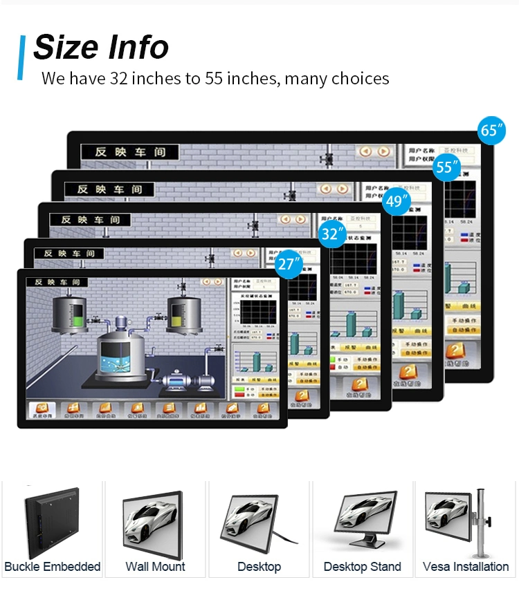 32-Inch Wide Sunlight Readable Industrial Touchscreen Monitor with Capacitive Touch Screen