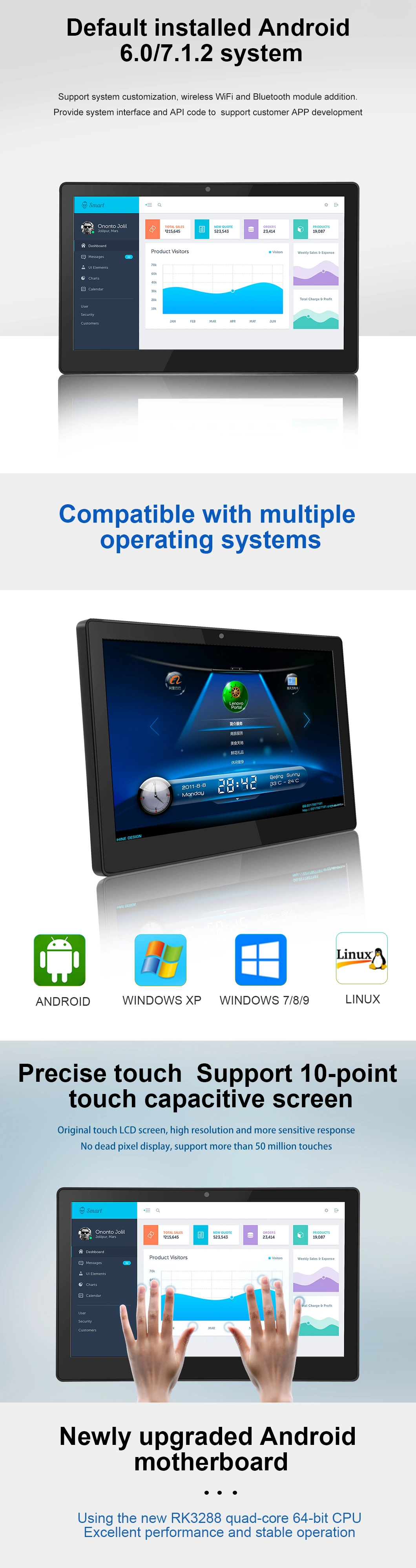 11.6 Inch Integrated Rk3399 Android Touch All-in-One Computer