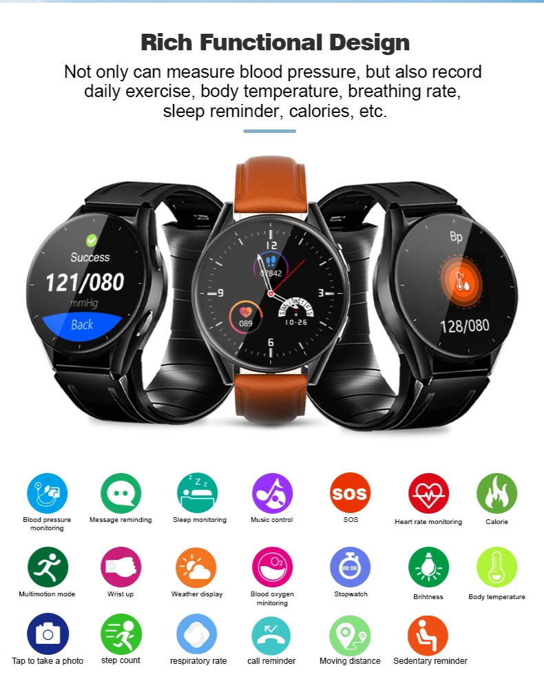 Buy Medical Devices 1.32 Inch CE RoHS Smartwatch Medical Holter Sleep Tracker Heart Rate Smart Watch Blood Pressure Monitor