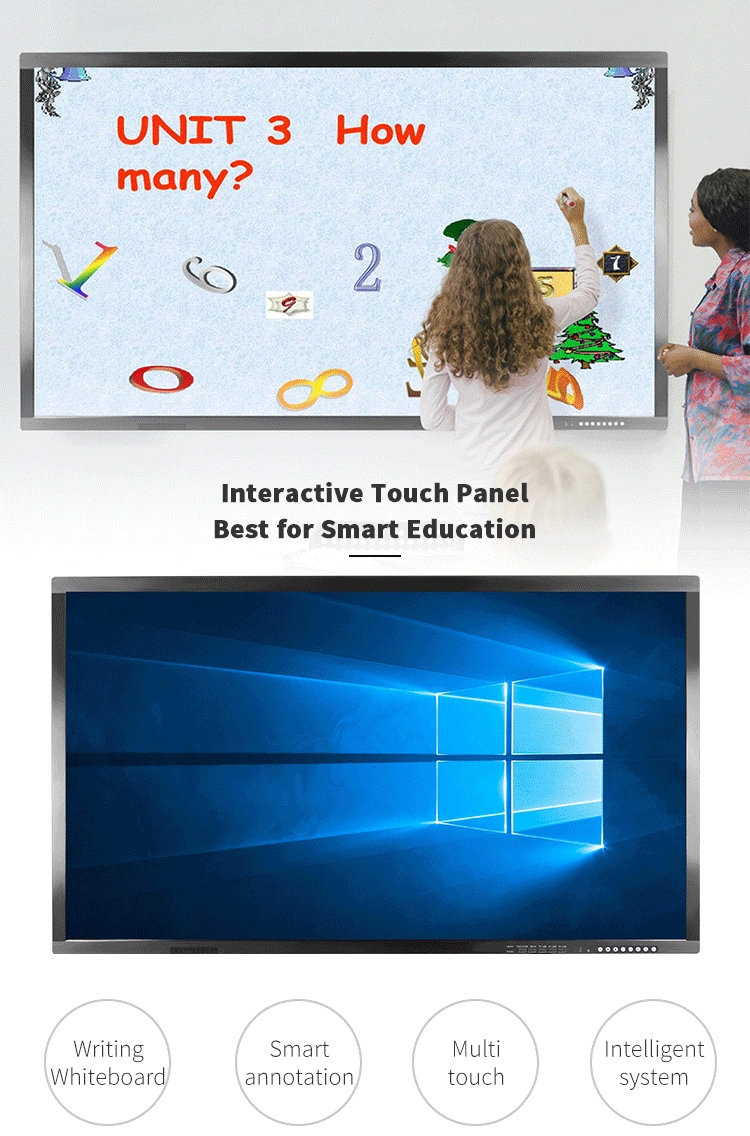 75 Inch LCD Smart All in One Panel Writing Board Digital Touch Screen for Kids