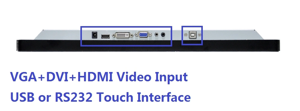 17 Inch Industrial TFT LCD Display DVI VGA Hdm1 Touch Monitor