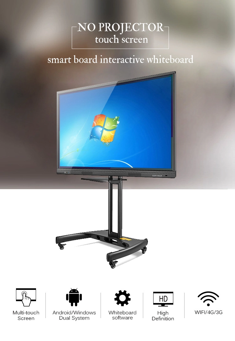 Free Standing Digital Interactive Touch Screen Smart Board for Education