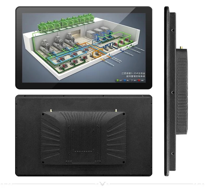 Wide Screen 1920*1080 12V Fanless Industrial Computer Dual LAN Ipc Touch All in One 23.6&quot; Industrial PC