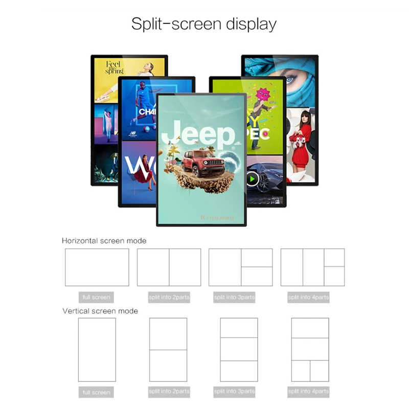 Kingway 75-Inch Indoor Touch Screen Floor Standing LCD Advertising Display Kiosk Media Video Player Digital Signage