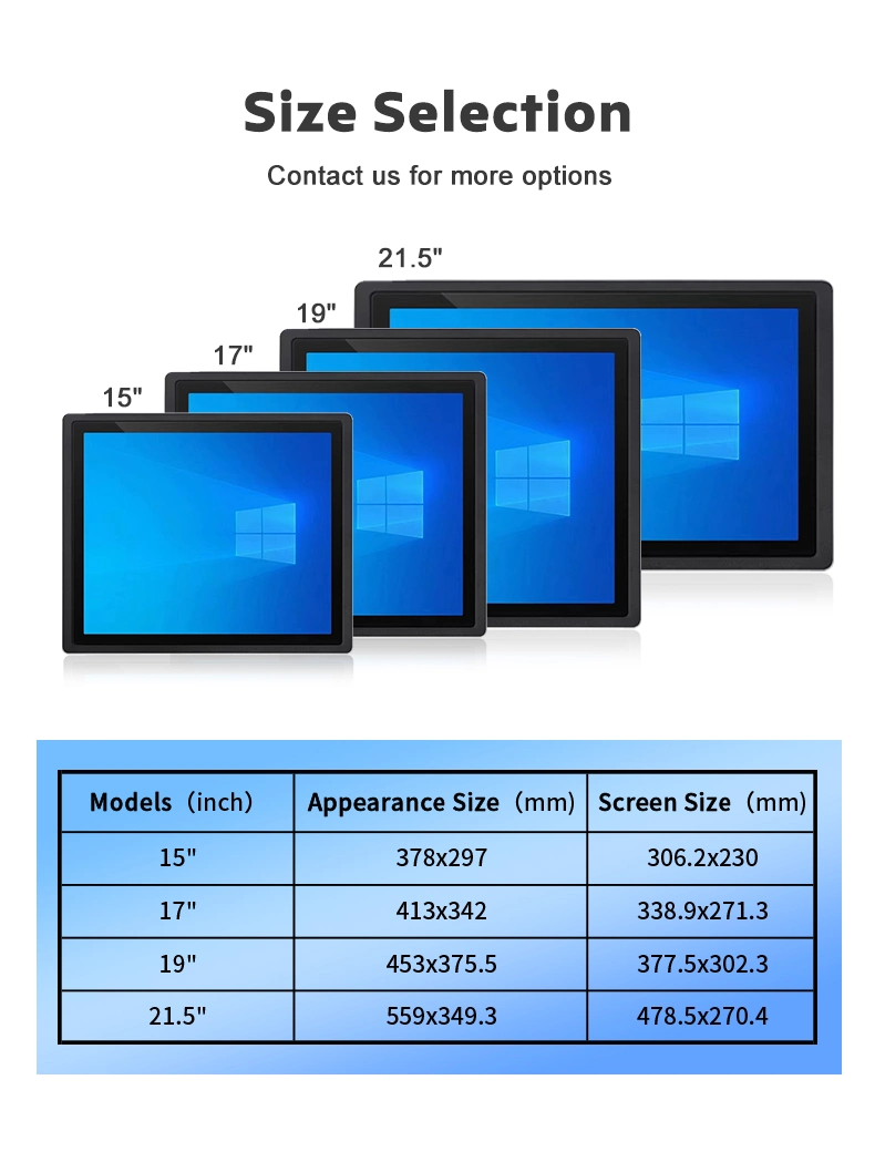15inch I3/I5/I7 LCD Display Monitor Industrial All-in-One Panel PC Touch Screen