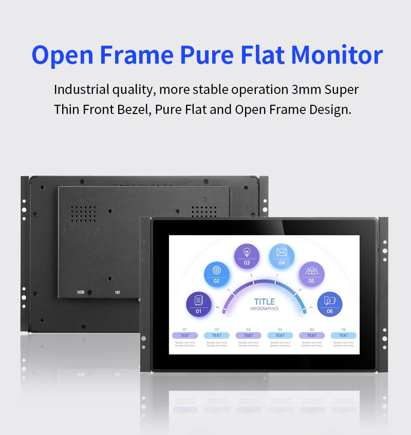 18.5 Inch Waterproof Flat Screen Capacitive Touch Open Frame Monitor