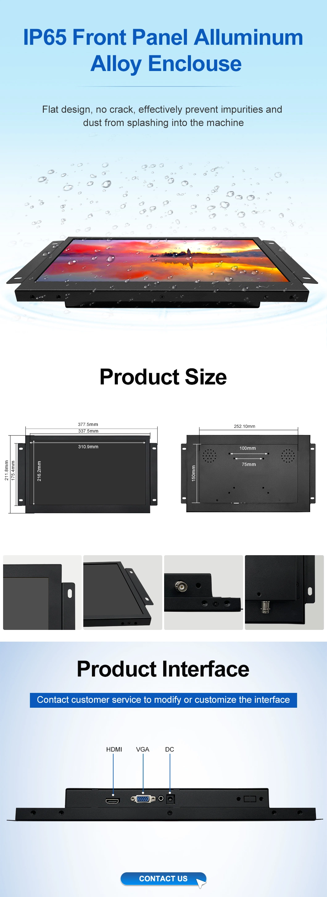 14&prime;15 16 17 19 21 25 Inch Round LCD Display Touch Screen for Casino Arcade Slot Machines LCD Display Fast Response High Definition Indoor LCD Di