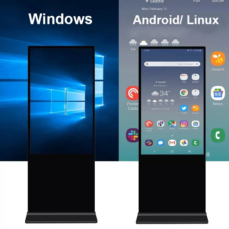 Floor Standing 49 Inch Android Video Vertical Totem Digital Kiosk Touch Screen