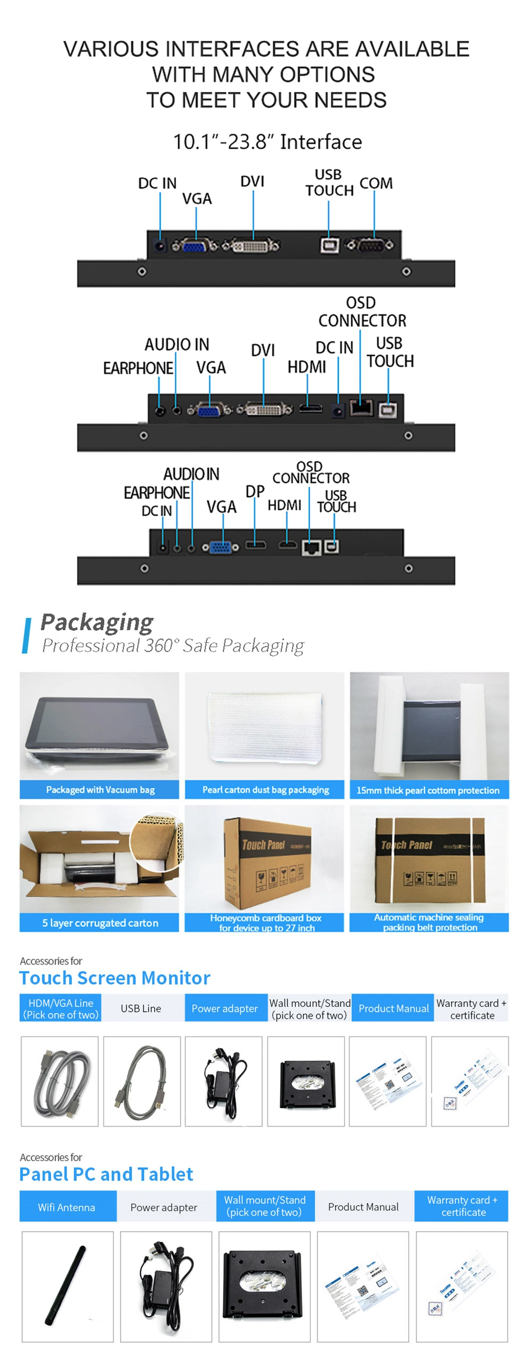 15.6 Inch 4: 3 Rk Embedded Installation Touch Screen Industrial Grade Monitor Industrial Computer