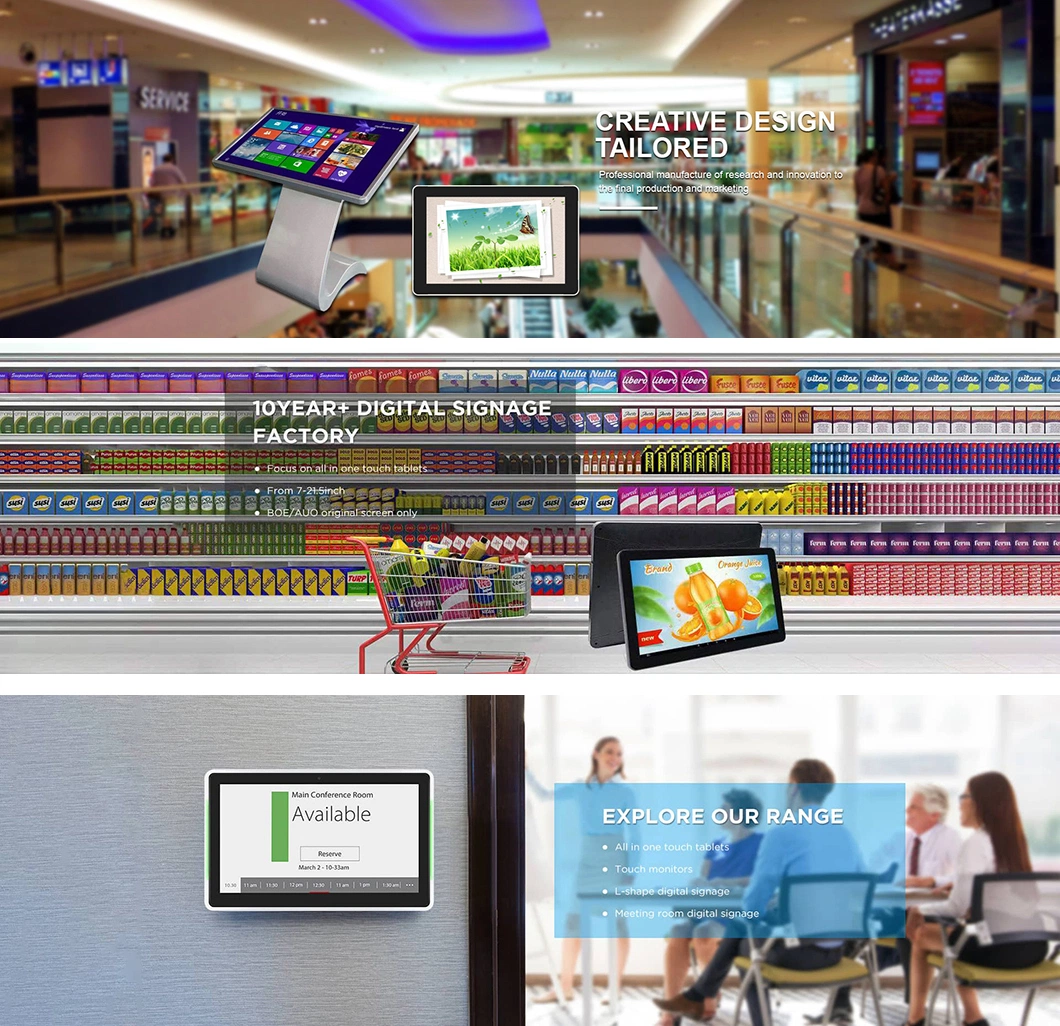 OEM ODM Vertical 43 Inch Infrared Touch Screen Floor Standing Indoor LED WiFi USB Android LCD Shopping Mall Advertising Display Digital Signage