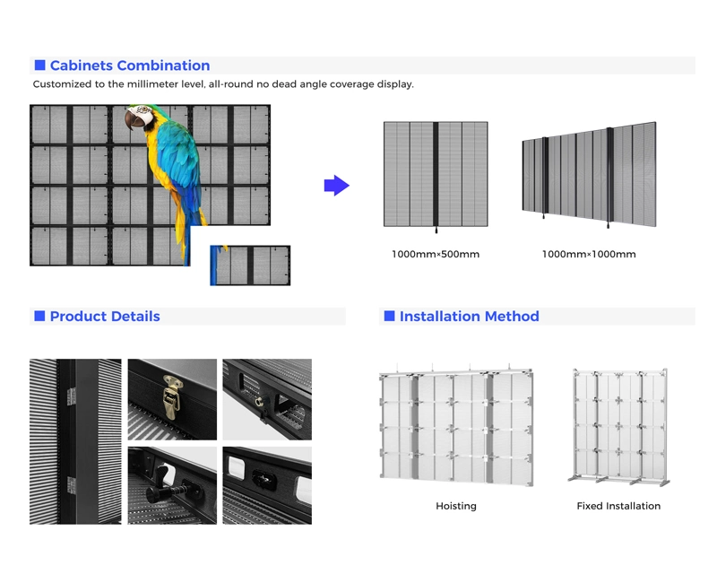 P3.91mm P3.91-7.81mm High Definition Indoor Glass Trestle LED Transparent Touch Display Screen