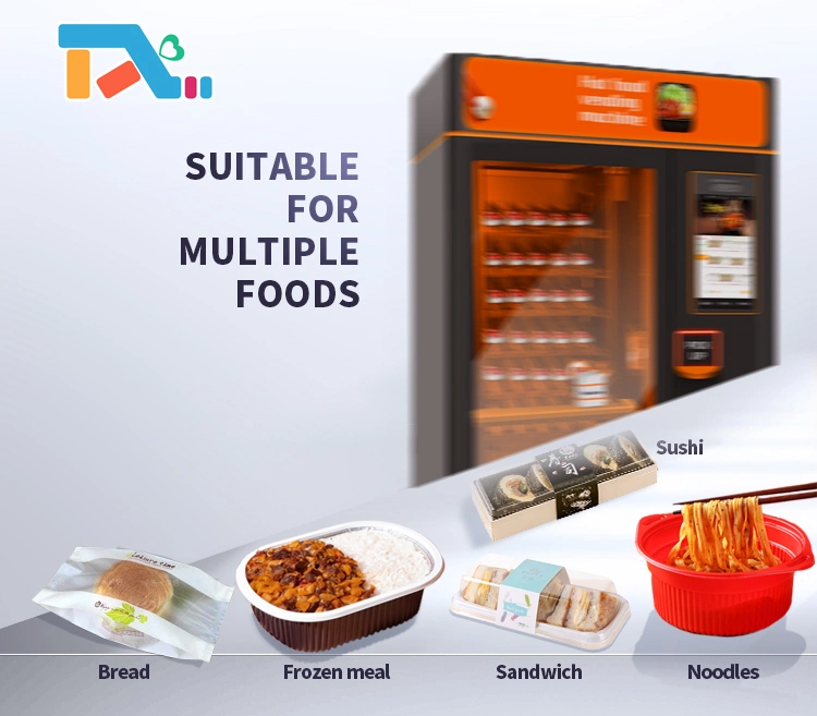 Hot Food Outdoor Ready Meals Vending Machine Smart Touch Screen Automatic