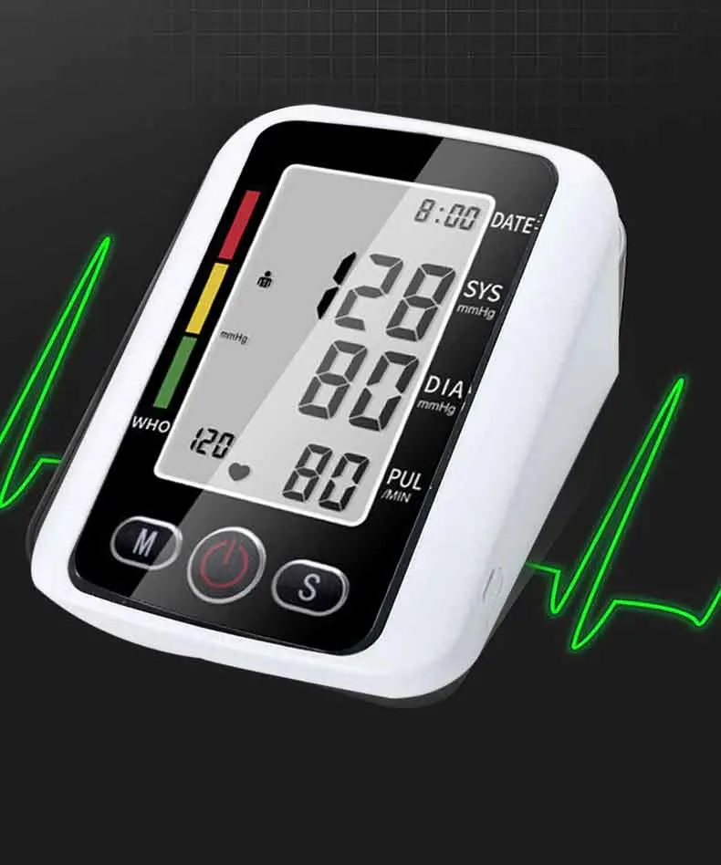 New Large LCD Automatic Portable Upper Arm Type Digital Sphygmomanometer Bp Meter Digital Blood Pressure Monitor