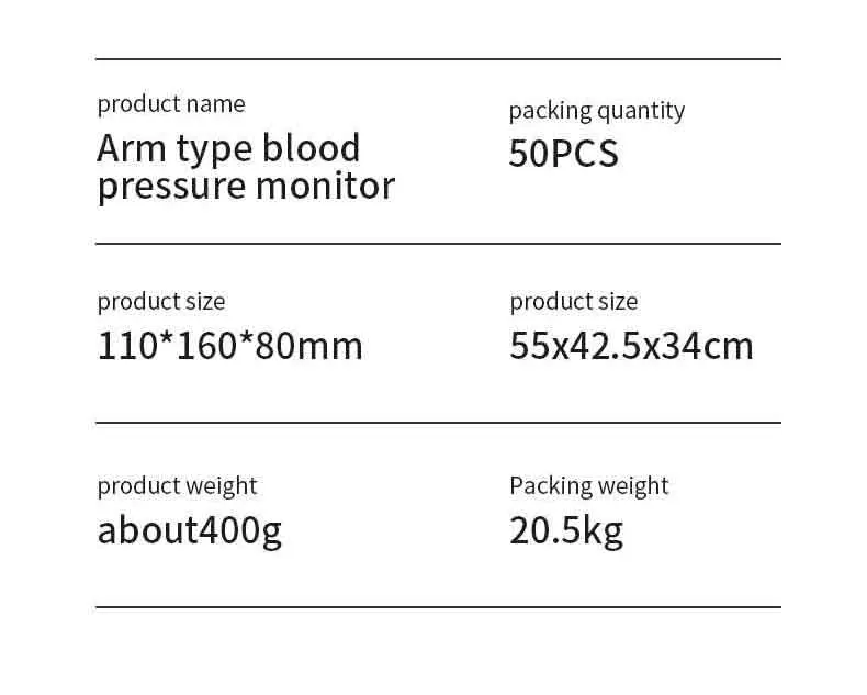 New Large LCD Automatic Portable Upper Arm Type Digital Sphygmomanometer Bp Meter Digital Blood Pressure Monitor