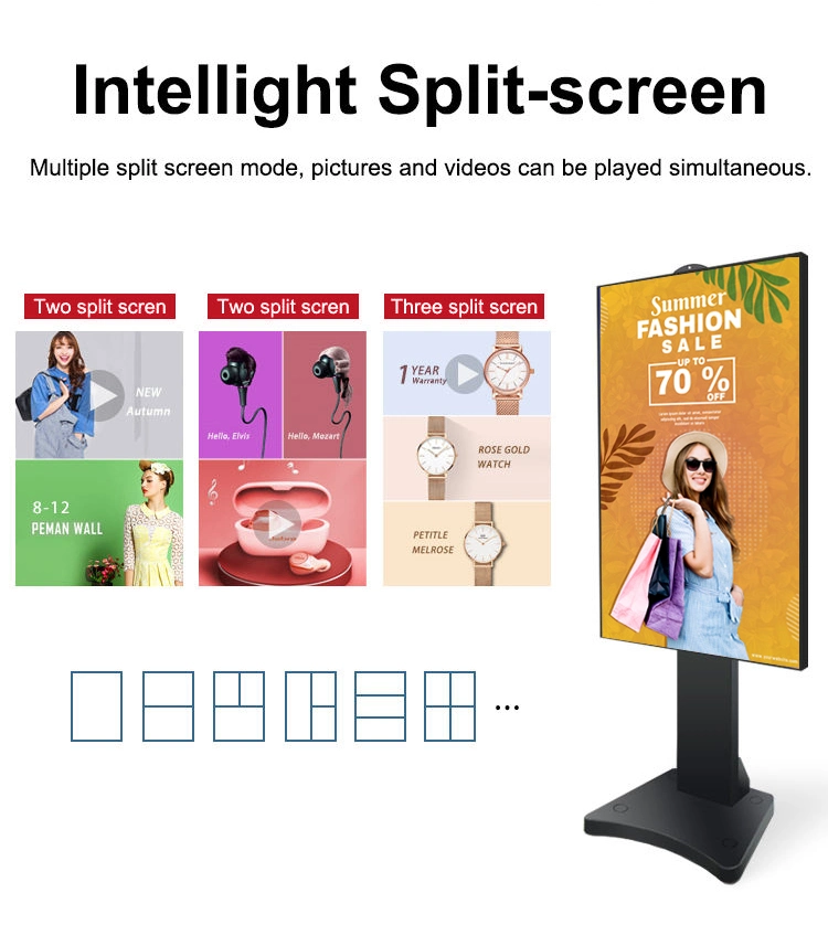 Ultra Bright Window LCD Display WiFi Cloud Management 55 Inch Auto Adjustable Brightness Freestanding Advertising Digital Screen