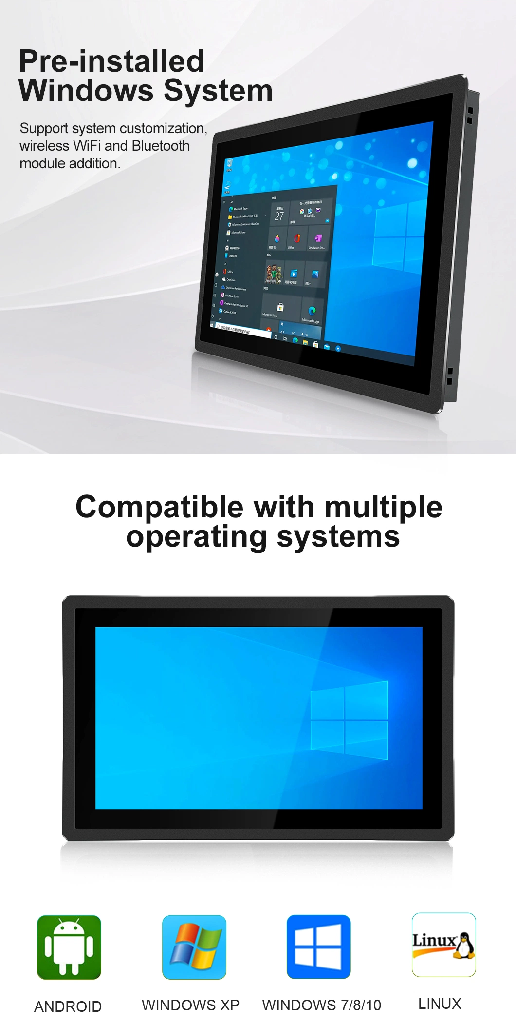 15.6&quot; 1080P Full HD Core I5 6th Gen Intel Industrial Control All-in-One Computer Capacitive Touch Display Industrial Equipment Screen